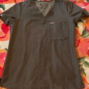 FIGS Catarina Women’s  Charcoal V-Neck Scrub Top